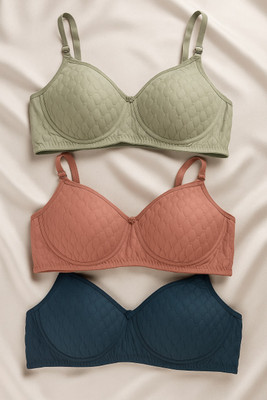 StyleSage Stylish Bra Combo Pack of 3 Women Push-up Lightly Padded Bra(Dark Blue, Green, Pink)