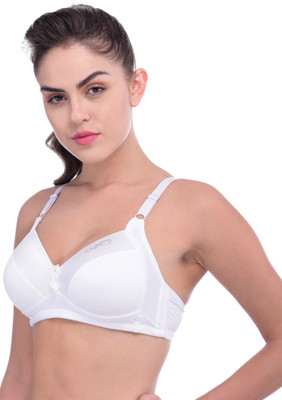 Piftif Seamless Full Covrage Side Bulge Covrage Women Push-up Lightly Padded Bra(White)