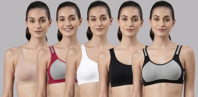 Dollar Missy Wire-Free Moulded Sports Women Sports Non Padded Bra(Multicolor)