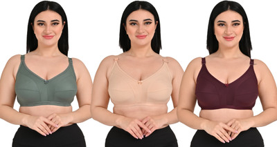 Brazoh Women Full Coverage Non Padded Bra(Multicolor)