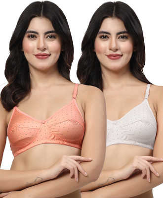 LILY egatniv Women Everyday Non Padded Bra(Orange, White)