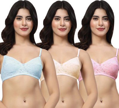 LILY sevaw Women T-Shirt Non Padded Bra(Blue, Orange, Pink)