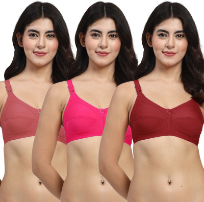 LILY C703 Women Minimizer Non Padded Bra(Maroon, Pink, Maroon)