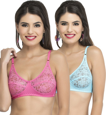 Docare Diamond Women Bralette Non Padded Bra(Blue, Pink)