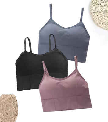 texello Pack of 3 Women Padded sports Bra Women Sports Lightly Padded Bra(Multicolor)