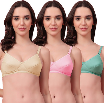 Shyam Sons FLAIR KLYN Foam Women Everyday Heavily Padded Bra(Beige, Pink, Green)