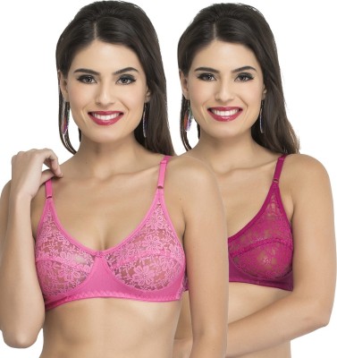 Docare Diamond Women Bralette Non Padded Bra(Purple, Pink)