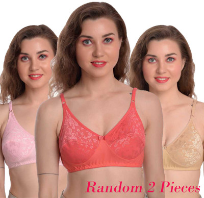 MiYaFi Women Everyday Non Padded Bra(Pink, Beige, Orange)