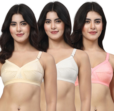 LILY ihskaneem Women Balconette Non Padded Bra(Beige, White, Red)