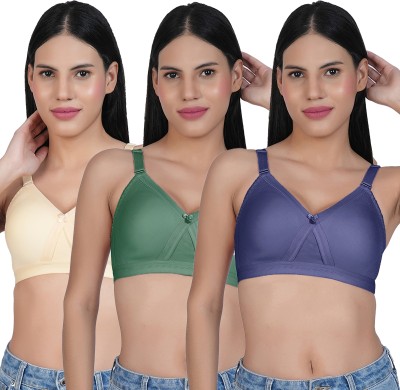 Shyam Sons FLAIR Softline Women Minimizer Non Padded Bra(Beige, Green, Blue)