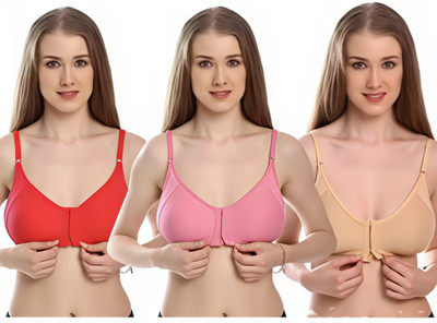 Rang Women Everyday Non Padded Bra(Beige, Red, Pink)
