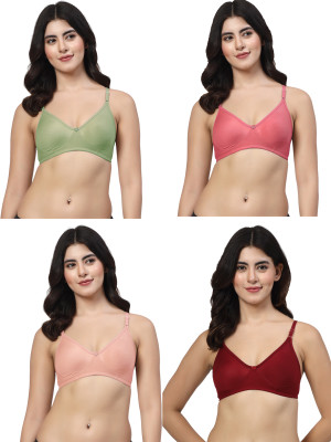 LILY ayir Women T-Shirt Non Padded Bra(Pink, Green, Maroon, Pink)