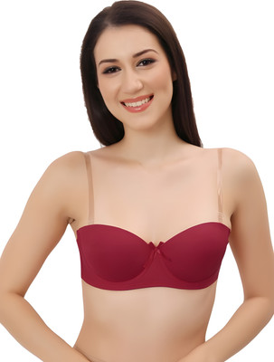 atox backless strapless bra Women Push-up Lightly Padded Bra(Maroon)