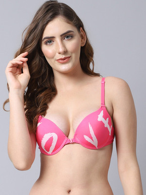PrettyCat Perfect front closure Pushup Bra Women Push-up Heavily Padded Bra(Multicolor)