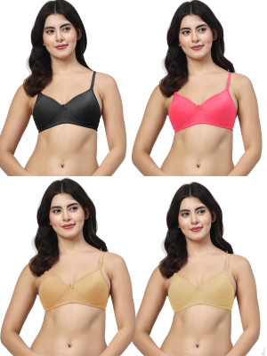 LILY maofcigam Women T-Shirt Lightly Padded Bra(Black, Red, Beige, Gold)