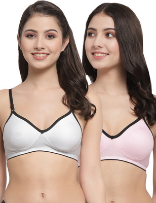 Docare M2Mino Women T-Shirt Non Padded Bra(White, Pink)