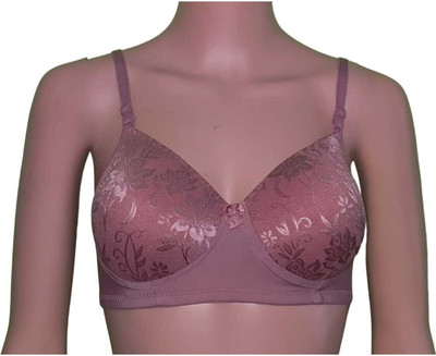 SheMode Padded Bra for Women with Adjustable Straps Daily Comfort Wear Lingerie Women Everyday Lightly Padded Bra(Purple)