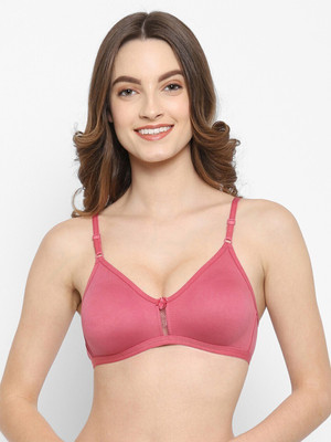 Floret T-Shirt Bra Non Padded & Medium Coverage Women T-Shirt Non Padded Bra(Pink)