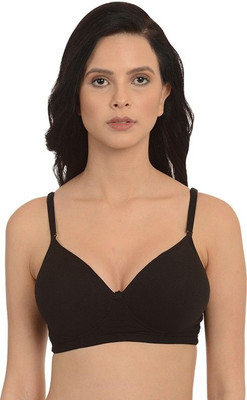 mod & Shy Women T-Shirt Non Padded Bra(Black)