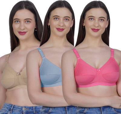 Shyam Sons FLAIR G603 Women Minimizer Non Padded Bra(Brown, Blue, Pink)