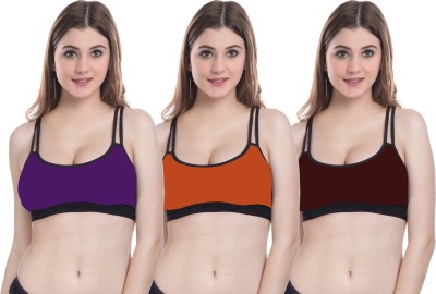 PIBU A-DD Bra Women Minimizer Non Padded Bra(Purple, Orange, Maroon)