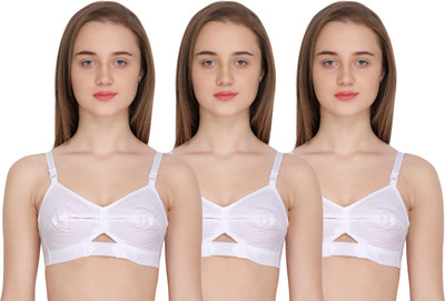 ShopGlobal Women Full Coverage Non Padded Bra(White)
