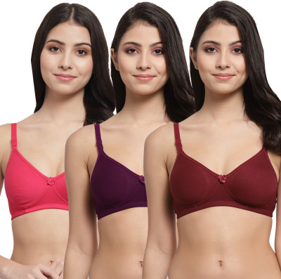 Docare Women T-Shirt Lightly Padded Bra(Maroon, Purple, Pink)