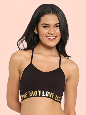 DreamBe Bra Women Bralette Non Padded Bra(Black)