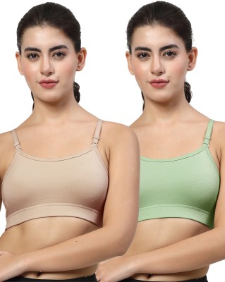 LILY stropsazil Women Sports Non Padded Bra(Brown, Green)