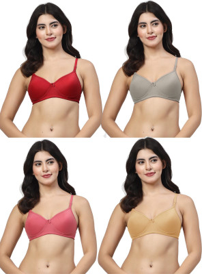 LILY maofcigam Women T-Shirt Lightly Padded Bra(Green, Maroon, Gold, Pink)