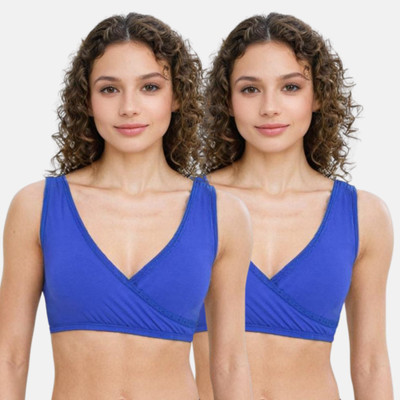 Adira Women Plunge Non Padded Bra(Blue)