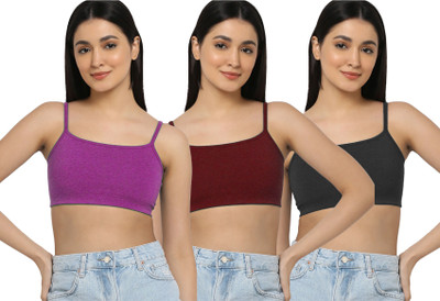 PIBU Nora Bra Women Sports Non Padded Bra(Pink, Maroon, Black)