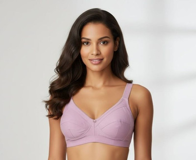 YESJUDAN Daily Use Comfort Cotton Full Cup Non-Padded Wired/Non-Wired Casual Woman Bra Women Everyday Non Padded Bra(Pink)