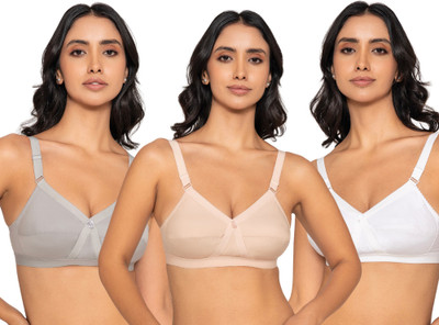 INKURV INCROSS Women Full Coverage Non Padded Bra(Grey, Beige, White)