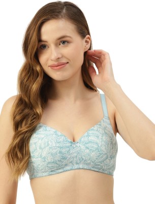 LEADING LADY Leading Lady Women's Printed Lightly Padded T-Shirt Bra Women T-Shirt Non Padded Bra(Blue)