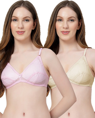 LILY anwahb Women Everyday Non Padded Bra(Pink, Beige)