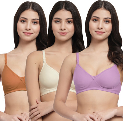 Docare Women T-Shirt Lightly Padded Bra(Purple, Beige, Brown)