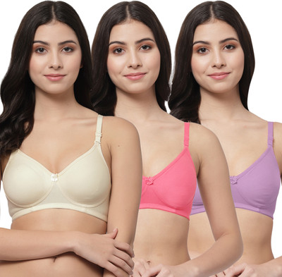 Docare NovaPad Women T-Shirt Lightly Padded Bra(Beige, Pink, Purple)
