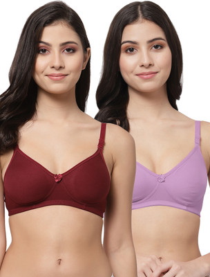 Docare NovaPad Women T-Shirt Lightly Padded Bra(Maroon, Purple)