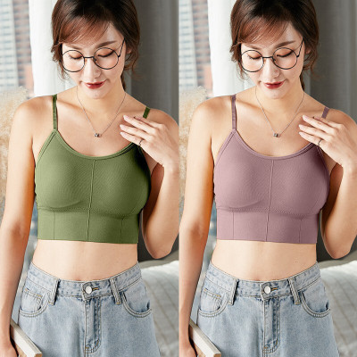 SWATIK Women Cami Bra Lightly Padded Bra(Green, Brown)