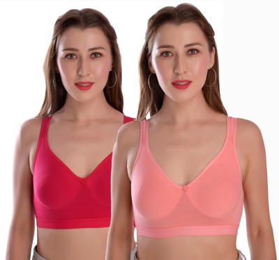 elina Stylish Strapless Bra for Women Women Sports Non Padded Bra(Pink, Red)