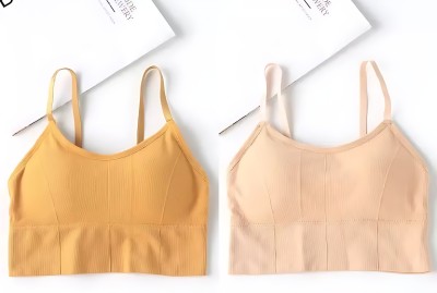 WearLine New Design Women T-Shirt Lightly Padded Bra(Yellow, Beige)