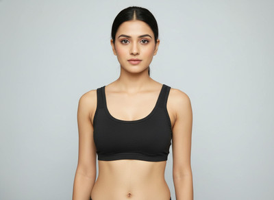 Lingerie Park Women Sports Non Padded Bra Women Sports Non Padded Bra(Black)