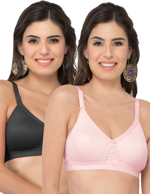 COLLEGE GIRL CG1304 Women Minimizer Lightly Padded Bra(Pink, Black)