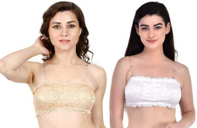 Ronic Collections Women Full Coverage Lightly Padded Bra(White, Beige)