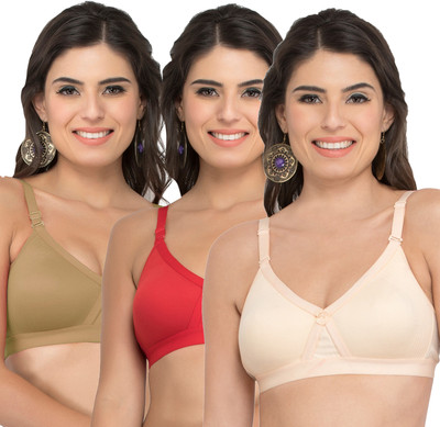 COLLEGE GIRL CG1304 Women Minimizer Lightly Padded Bra(Brown, Red, Beige)