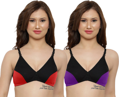 Beach Curve Vaish Bra Women Minimizer Non Padded Bra(Red, Purple)