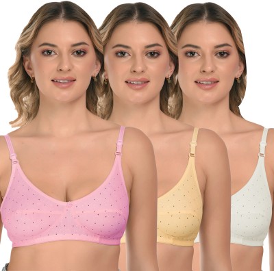 Divaflo Bindi Women Everyday Non Padded Bra(Pink, Beige, White)