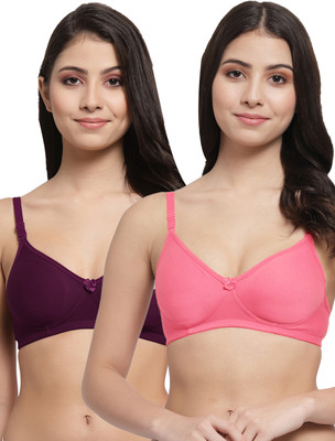 Docare Women T-Shirt Lightly Padded Bra(Pink, Purple)
