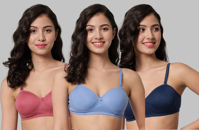 samvar Demi Bra Women Minimizer Lightly Padded Bra(Red, Light Blue, Blue)